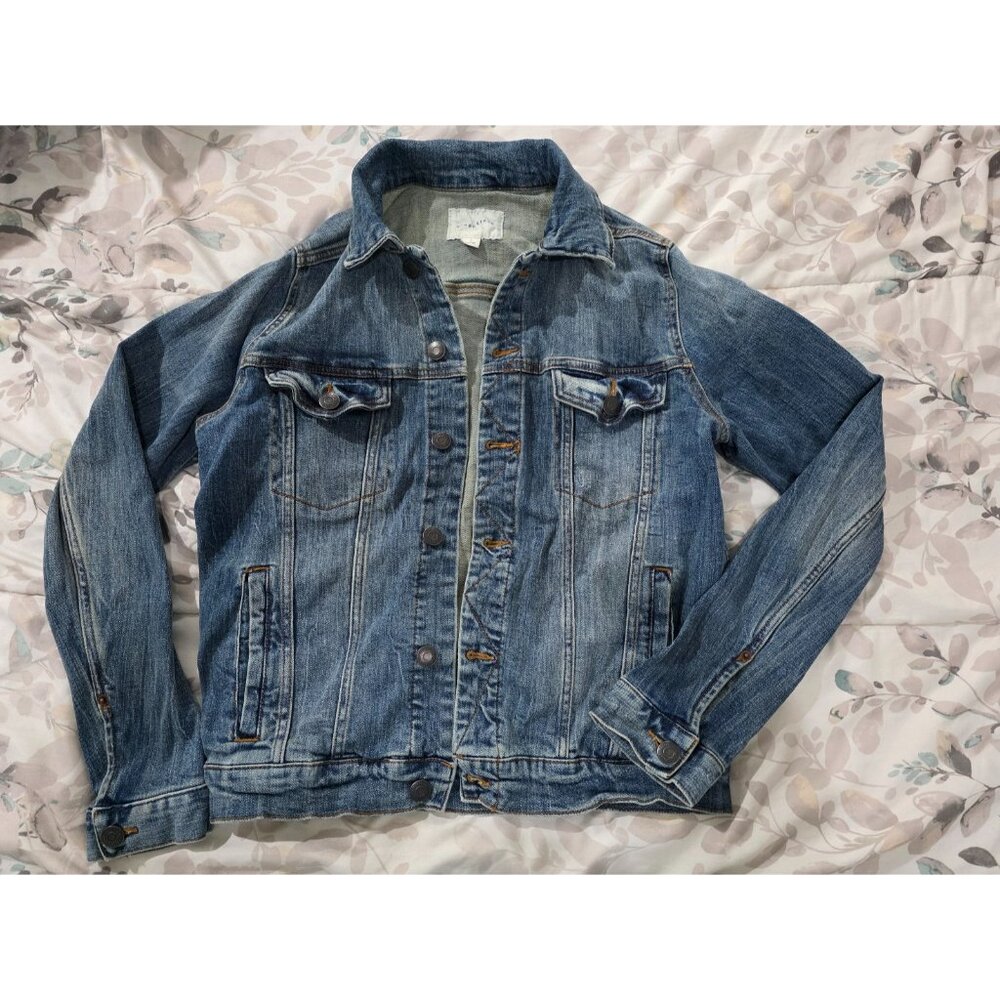 Womens Aeropostale Denim Jacket sz Sm Stretch Trucker Button Front Pockets